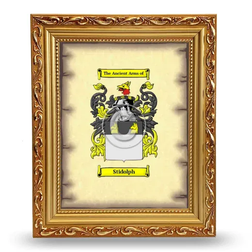 Stidolph Coat of Arms Framed - Gold