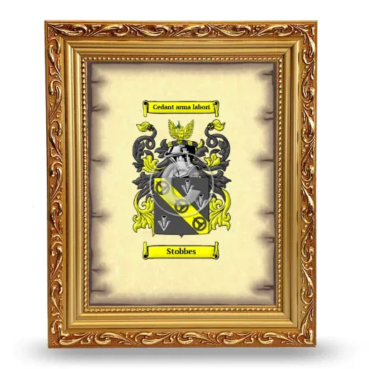 Stobbes Coat of Arms Framed - Gold