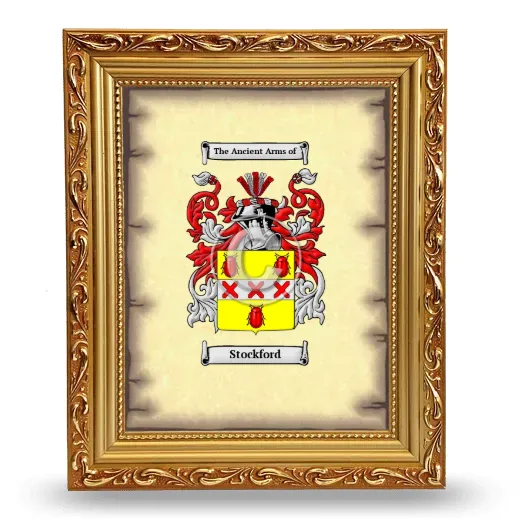 Stockford Coat of Arms Framed - Gold