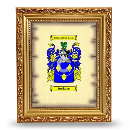 Stockport Coat of Arms Framed - Gold