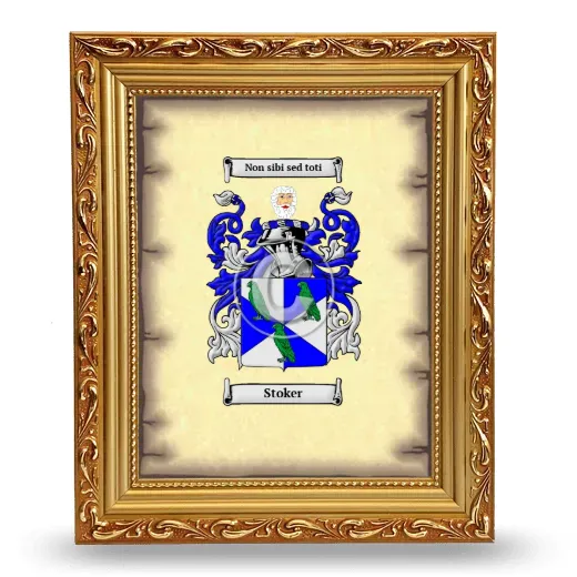Stoker Coat of Arms Framed - Gold