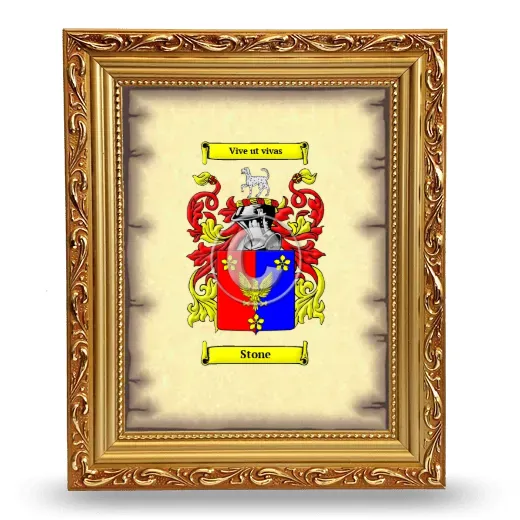Stone Coat of Arms Framed - Gold