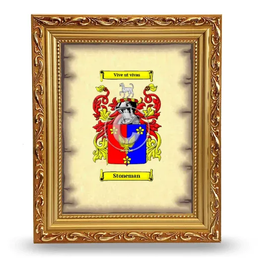 Stoneman Coat of Arms Framed - Gold