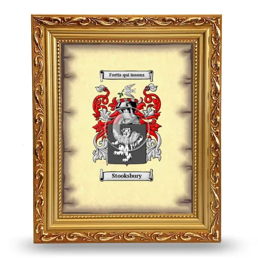Stooksbury Coat of Arms Framed - Gold