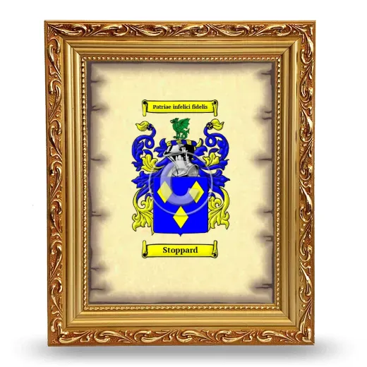 Stoppard Coat of Arms Framed - Gold