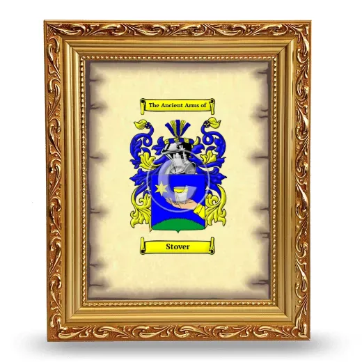 Stover Coat of Arms Framed - Gold