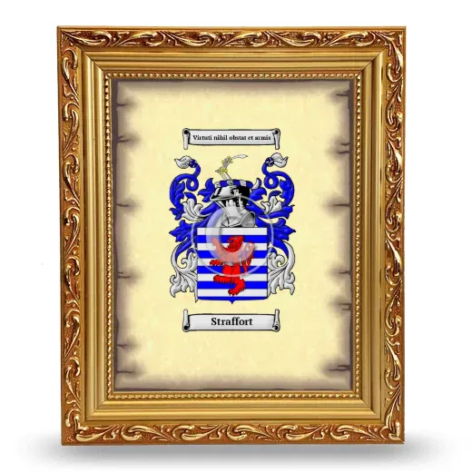 Straffort Coat of Arms Framed - Gold