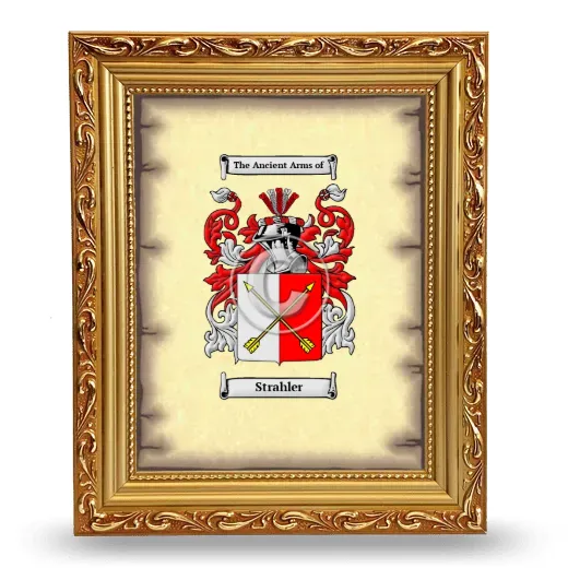 Strahler Coat of Arms Framed - Gold
