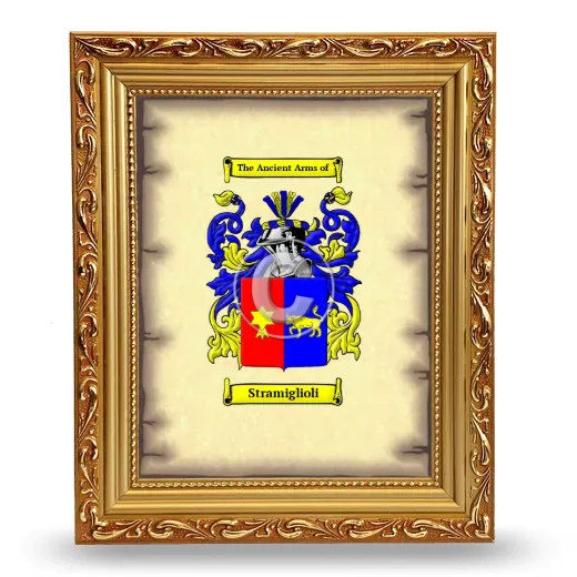 Stramiglioli Coat of Arms Framed - Gold