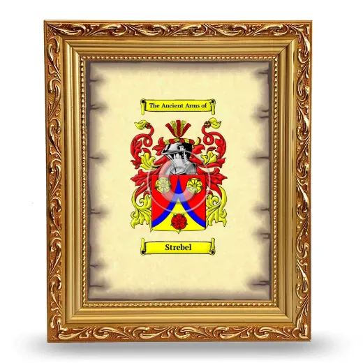 Strebel Coat of Arms Framed - Gold