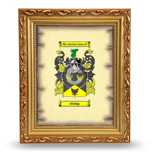 String Coat of Arms Framed - Gold