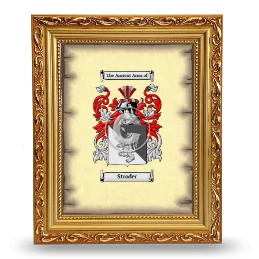 Stroder Coat of Arms Framed - Gold