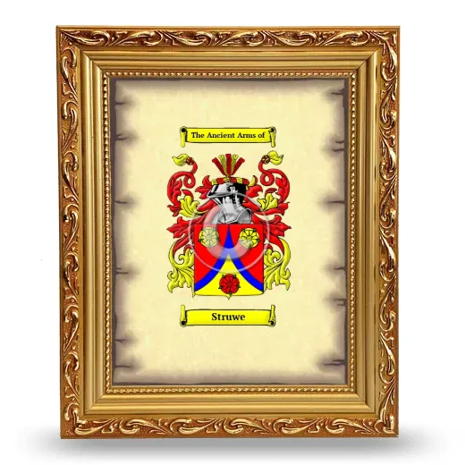 Struwe Coat of Arms Framed - Gold