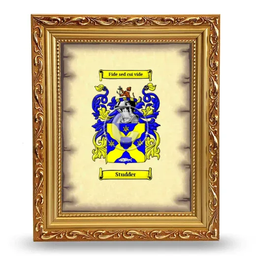 Studder Coat of Arms Framed - Gold