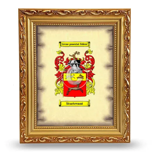 Sturtevant Coat of Arms Framed - Gold