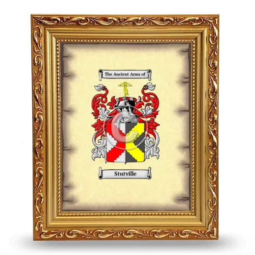 Stutville Coat of Arms Framed - Gold