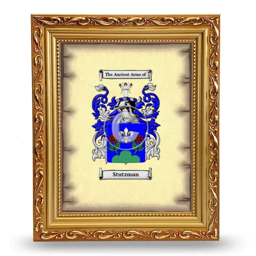Stutzman Coat of Arms Framed - Gold