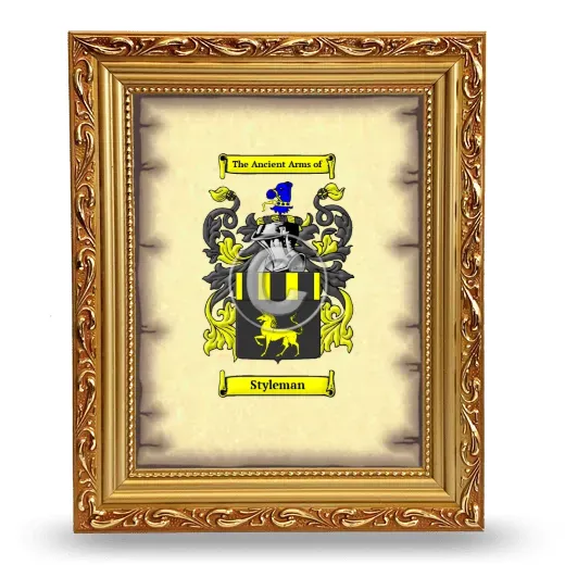 Styleman Coat of Arms Framed - Gold
