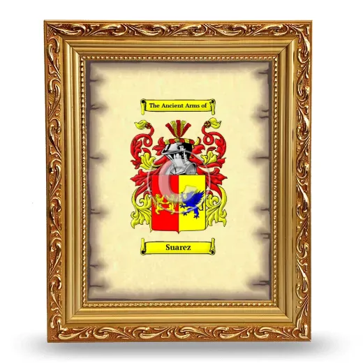 Suarez Coat of Arms Framed - Gold