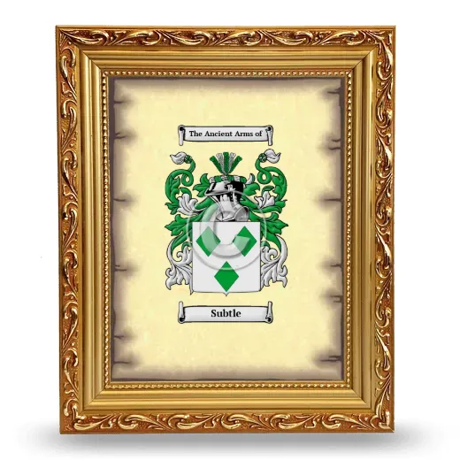 Subtle Coat of Arms Framed - Gold