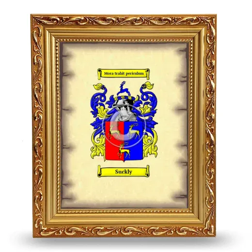 Suckly Coat of Arms Framed - Gold
