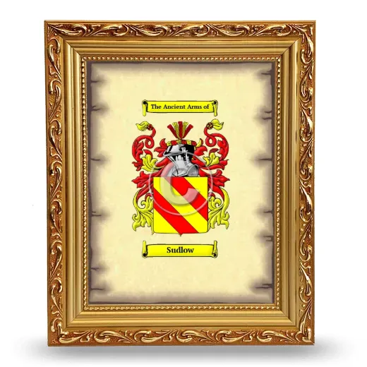 Sudlow Coat of Arms Framed - Gold