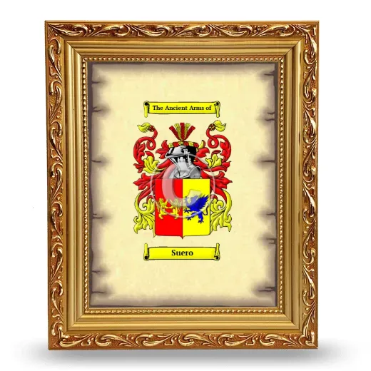 Suero Coat of Arms Framed - Gold