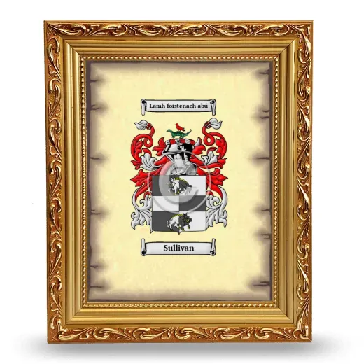Sullivan Coat of Arms Framed - Gold