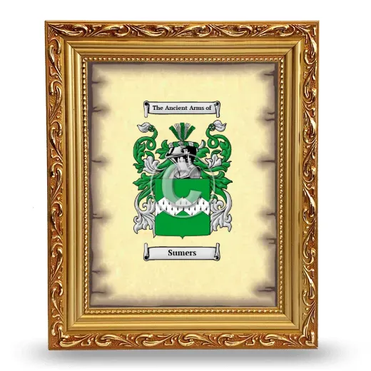 Sumers Coat of Arms Framed - Gold