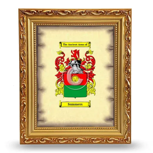 Summers Coat of Arms Framed - Gold