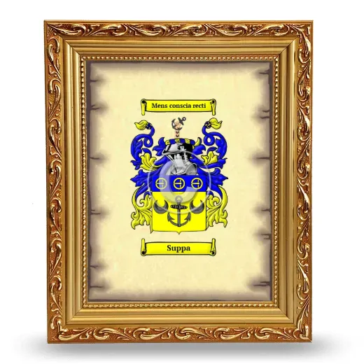 Suppa Coat of Arms Framed - Gold