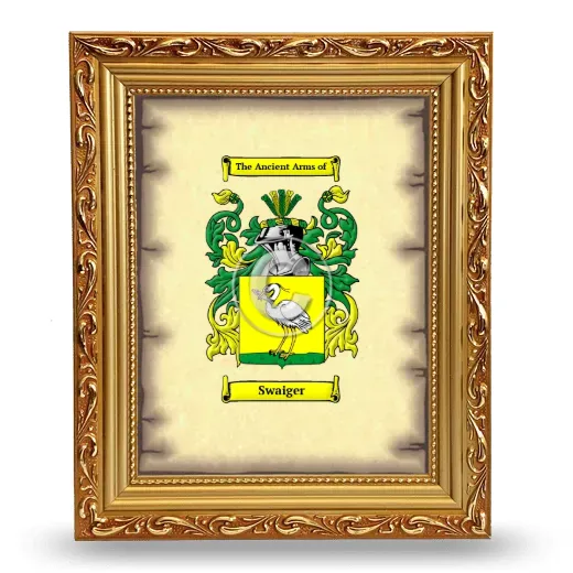 Swaiger Coat of Arms Framed - Gold
