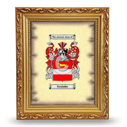 Swainby Coat of Arms Framed - Gold