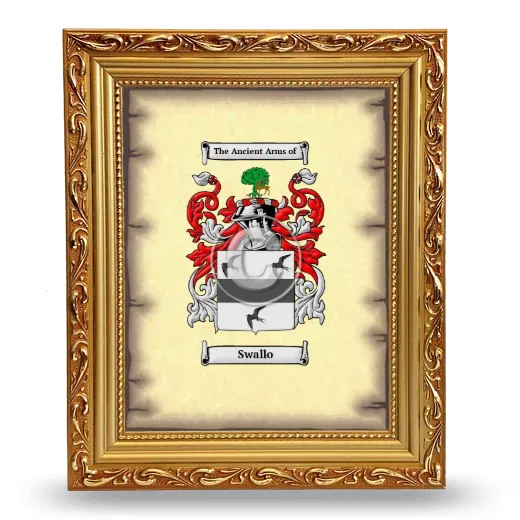 Swallo Coat of Arms Framed - Gold