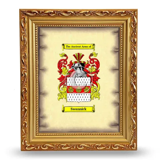 Swannick Coat of Arms Framed - Gold