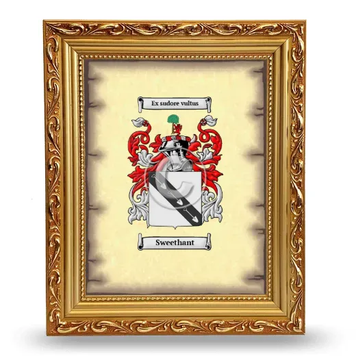 Sweethant Coat of Arms Framed - Gold