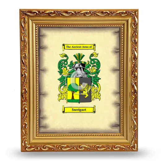 Sweigart Coat of Arms Framed - Gold