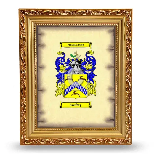 Swiftey Coat of Arms Framed - Gold