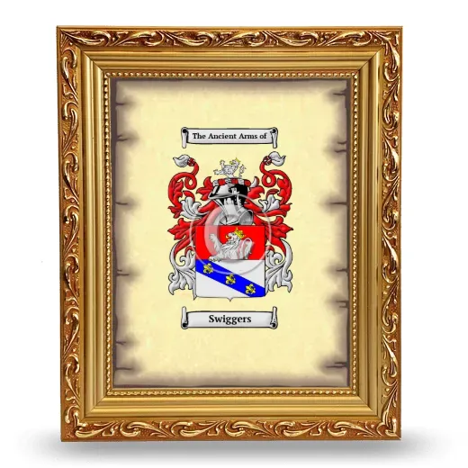 Swiggers Coat of Arms Framed - Gold