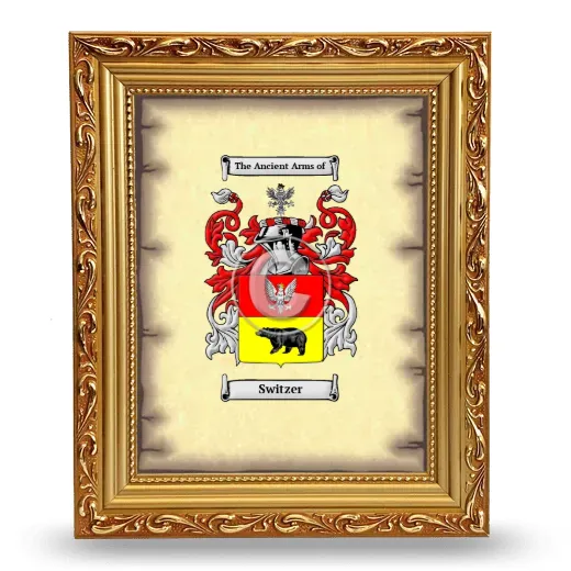 Switzer Coat of Arms Framed - Gold