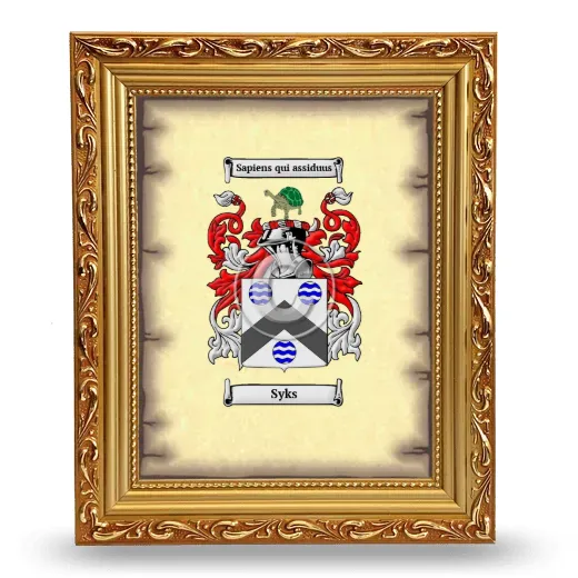 Syks Coat of Arms Framed - Gold