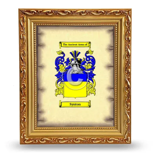 Synton Coat of Arms Framed - Gold