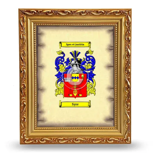 Syre Coat of Arms Framed - Gold