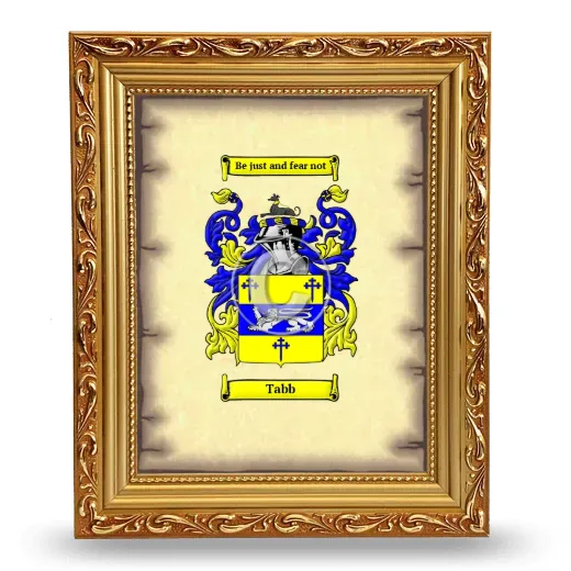 Tabb Coat of Arms Framed - Gold