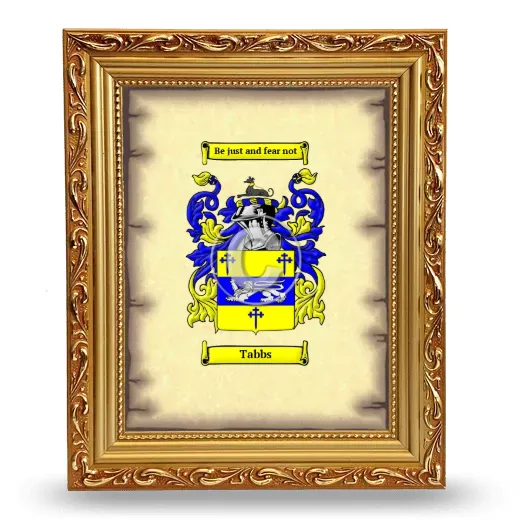 Tabbs Coat of Arms Framed - Gold