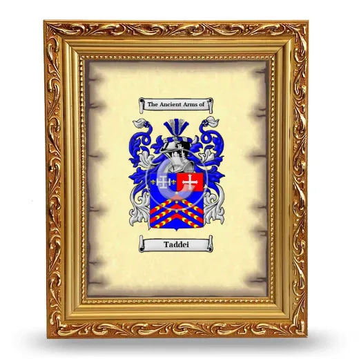 Taddei Coat of Arms Framed - Gold