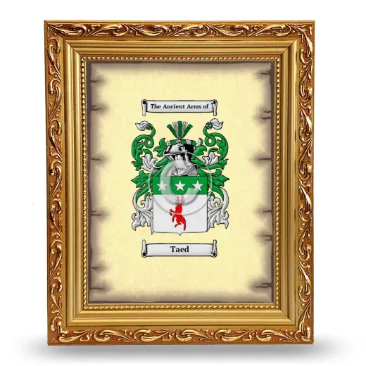 Taed Coat of Arms Framed - Gold