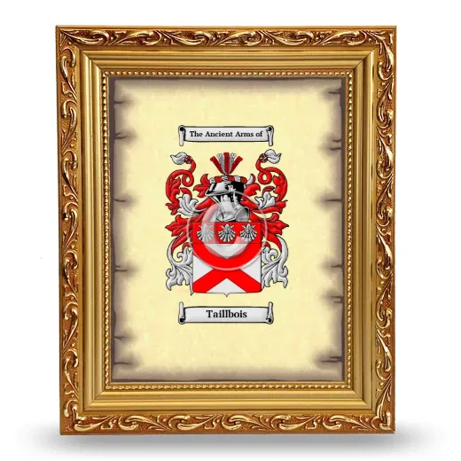 Taillbois Coat of Arms Framed - Gold
