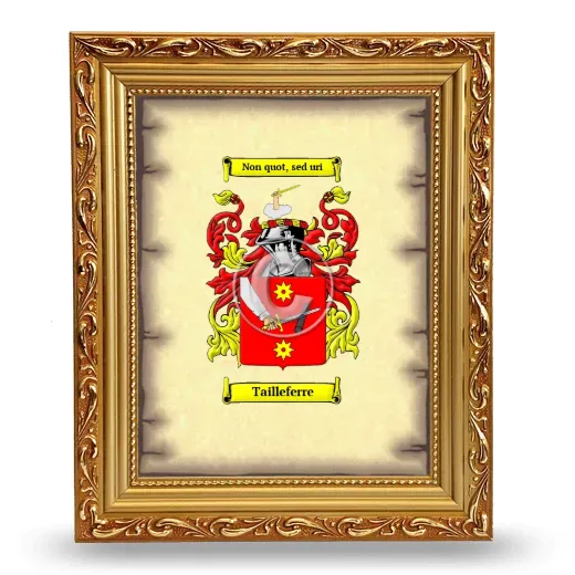 Tailleferre Coat of Arms Framed - Gold