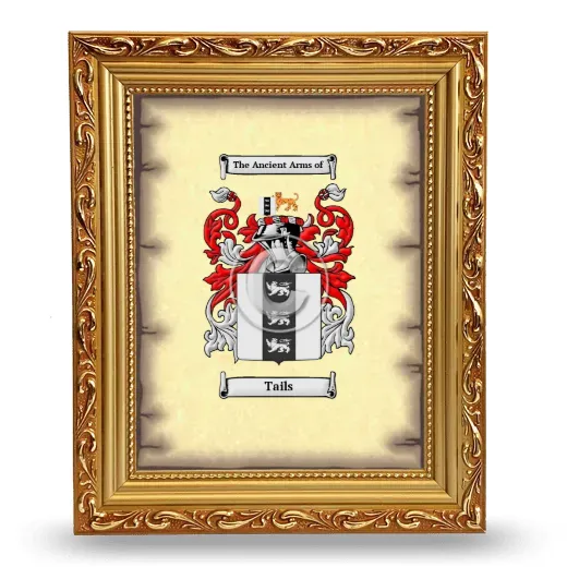Tails Coat of Arms Framed - Gold